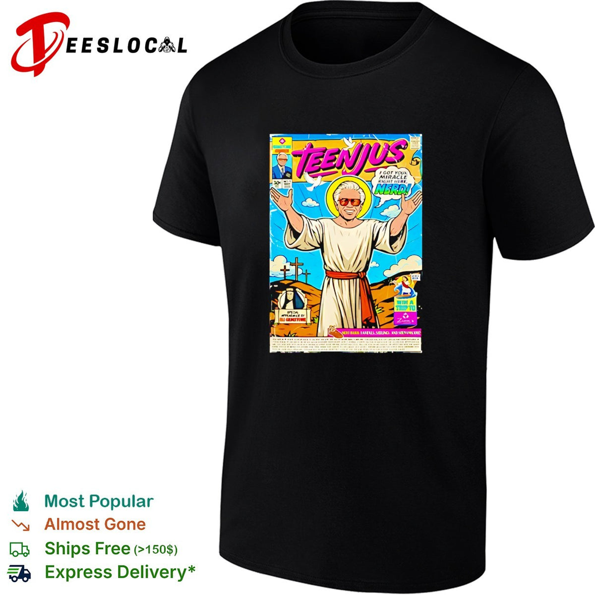 Teenjus comic book parody humor graphic shirt