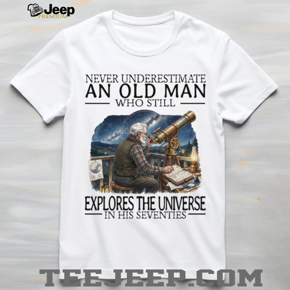 Telescope Space Explorer Old Man Astronomy Hobby Shirt