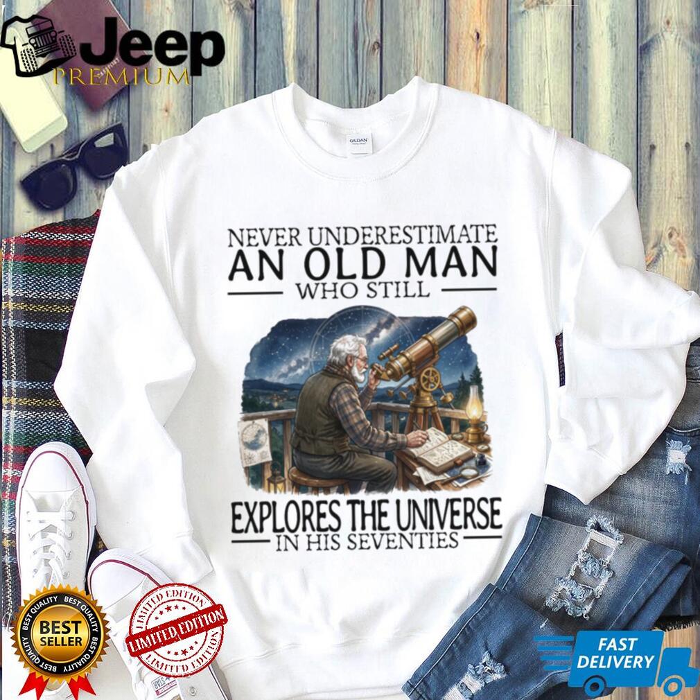 Telescope Space Explorer Old Man Astronomy Hobby Shirt