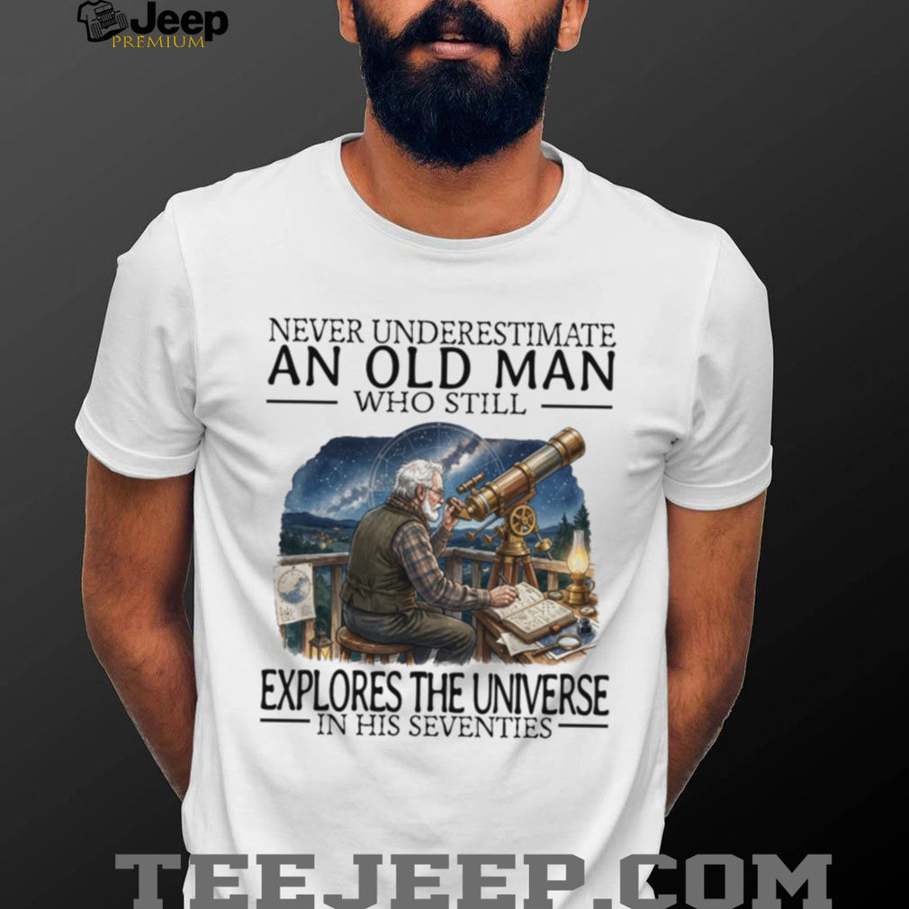 Telescope Space Explorer Old Man Astronomy Hobby Shirt