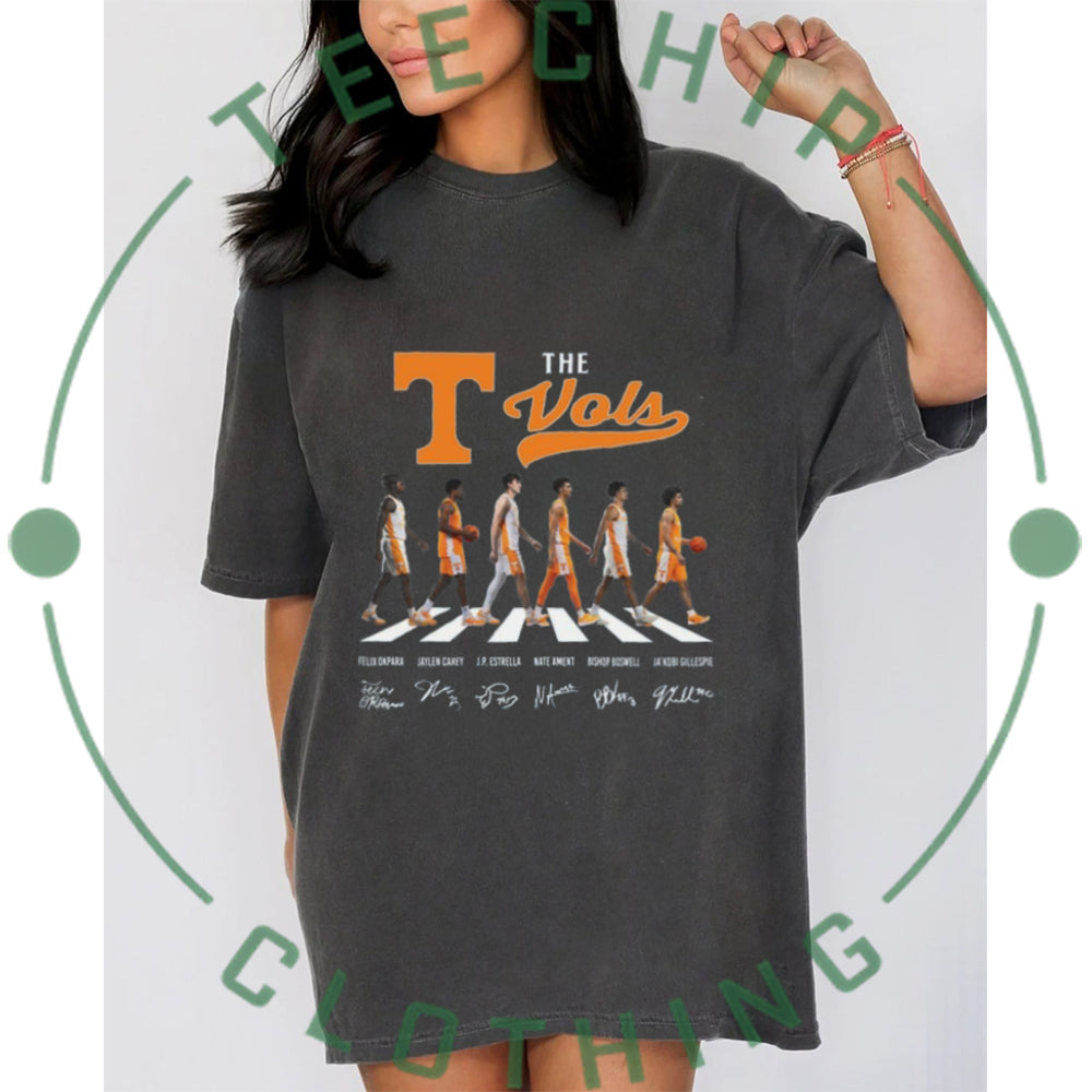 Tennessee VolunT shirtrs “The Vols” Basketball Abbey Road Signature T Shirt