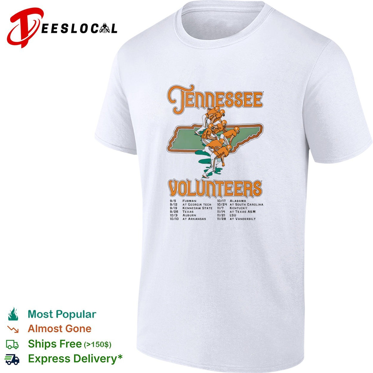 Tennessee Volunteers 2020 Schedule Furman Georgia Tech Kennesaw State Texas shirt