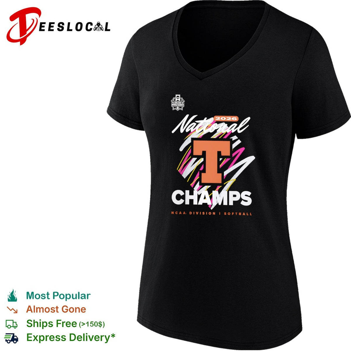 Tennessee Volunteers 2026 National Champs NCAA Division I Softball shirt