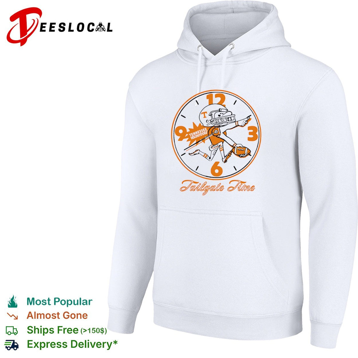 Tennessee Volunteers Tailgate Time Clock Logo NCAA Football Sport Shirt