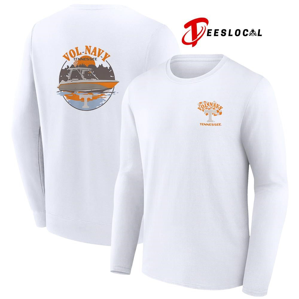 Tennessee Volunteers hyper local navy boat football graphic shirt