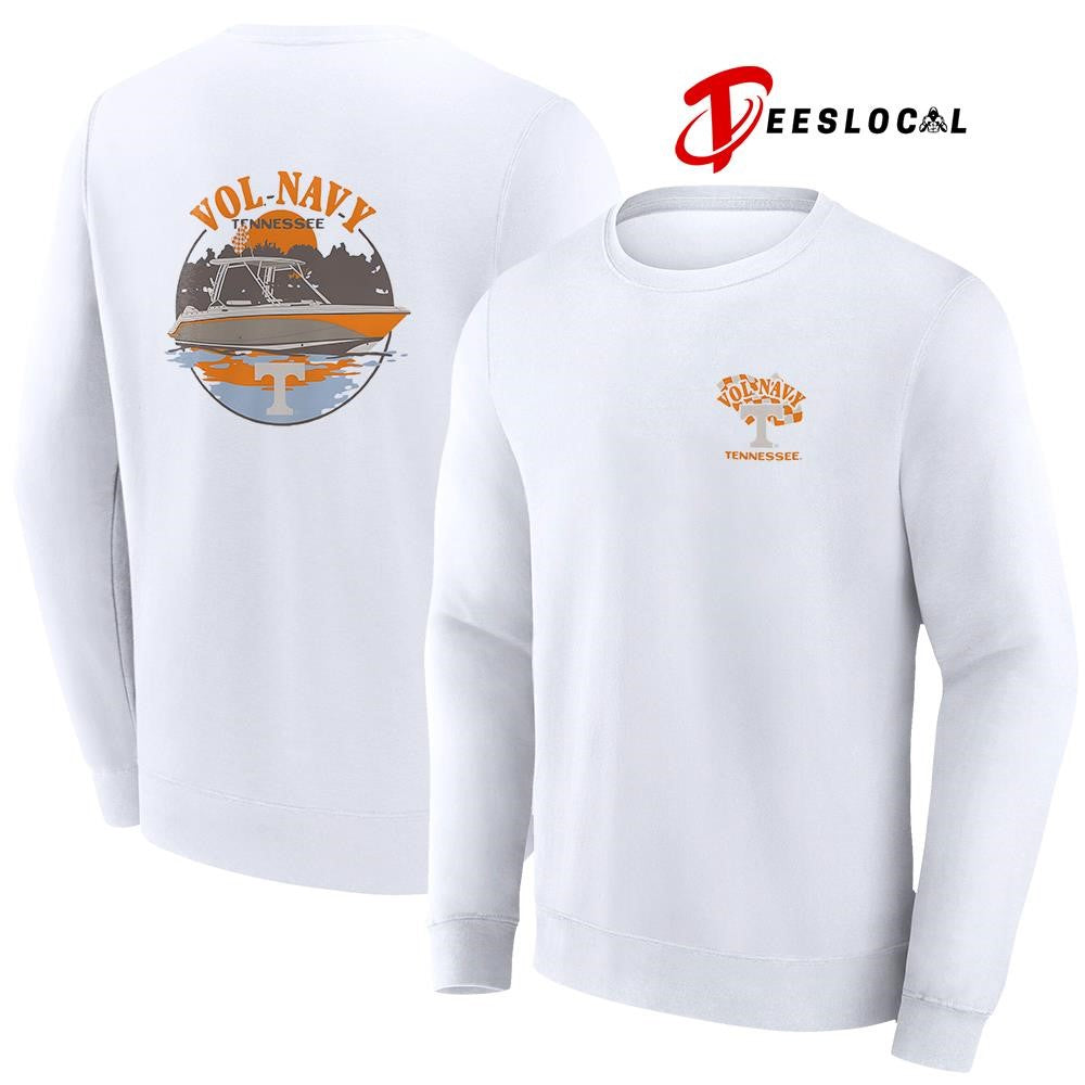 Tennessee Volunteers hyper local navy boat football graphic shirt