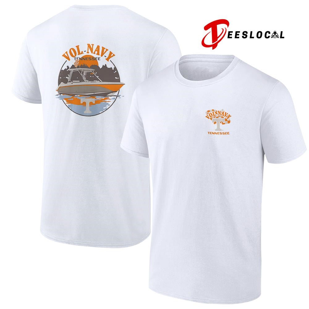 Tennessee Volunteers hyper local navy boat football graphic shirt