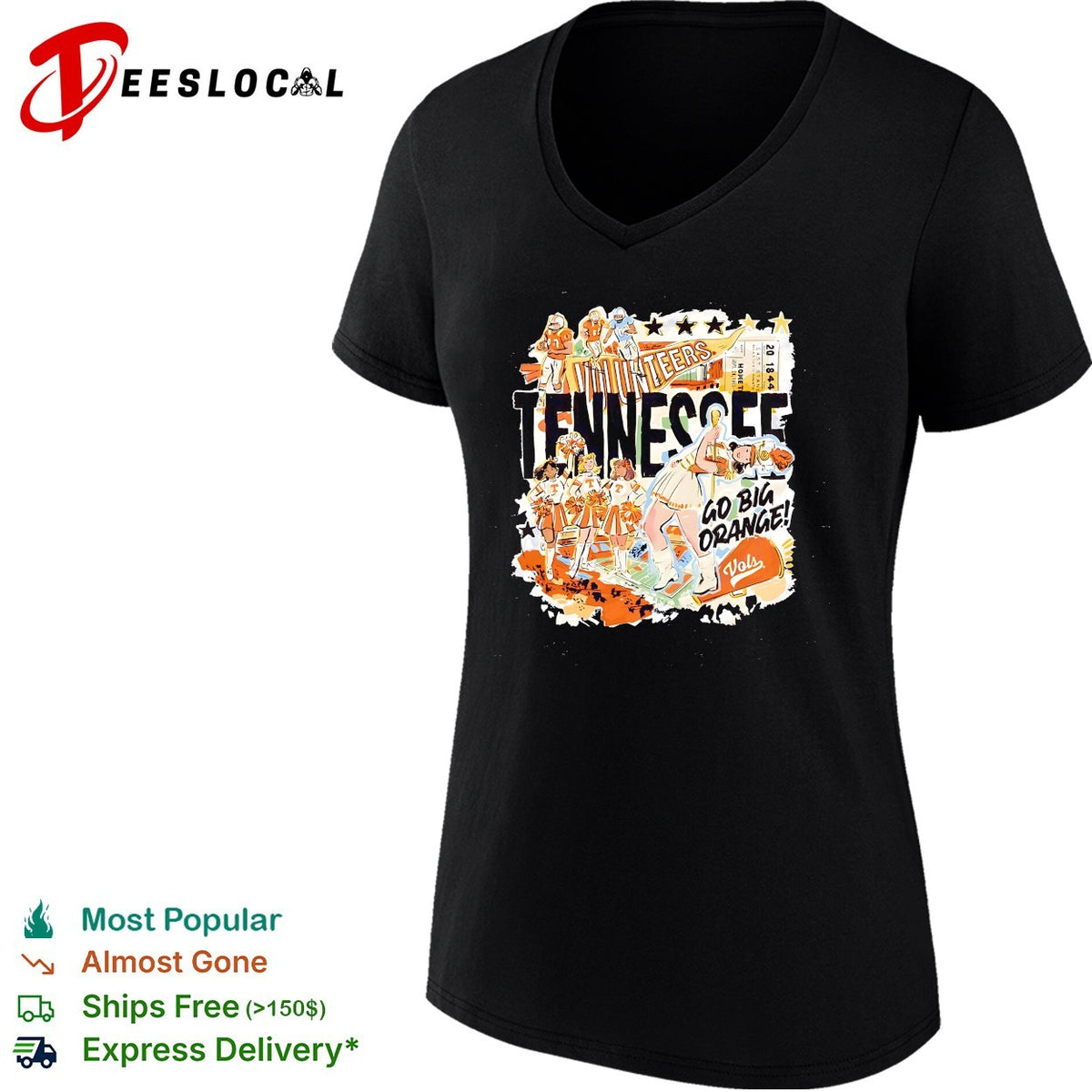 Tennessee go big orange football collage shirt