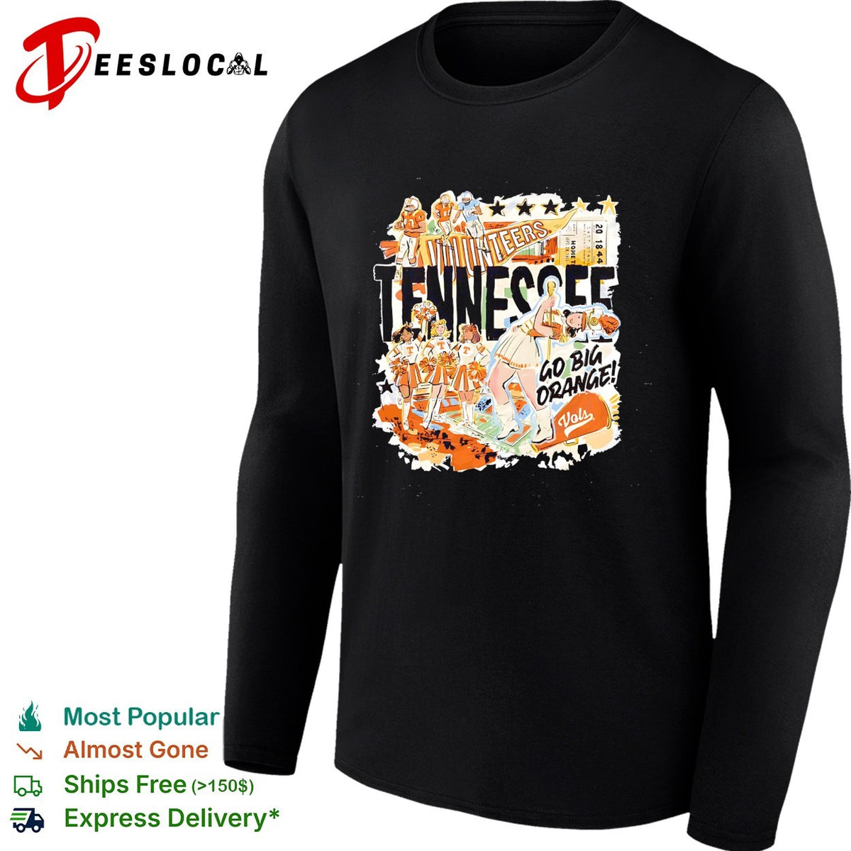 Tennessee go big orange football collage shirt