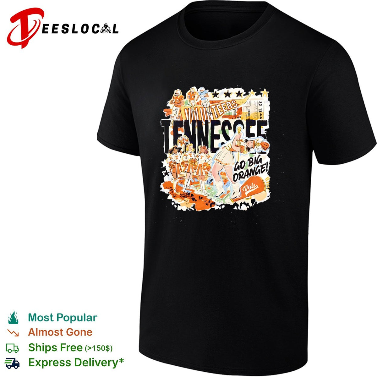 Tennessee go big orange football collage shirt