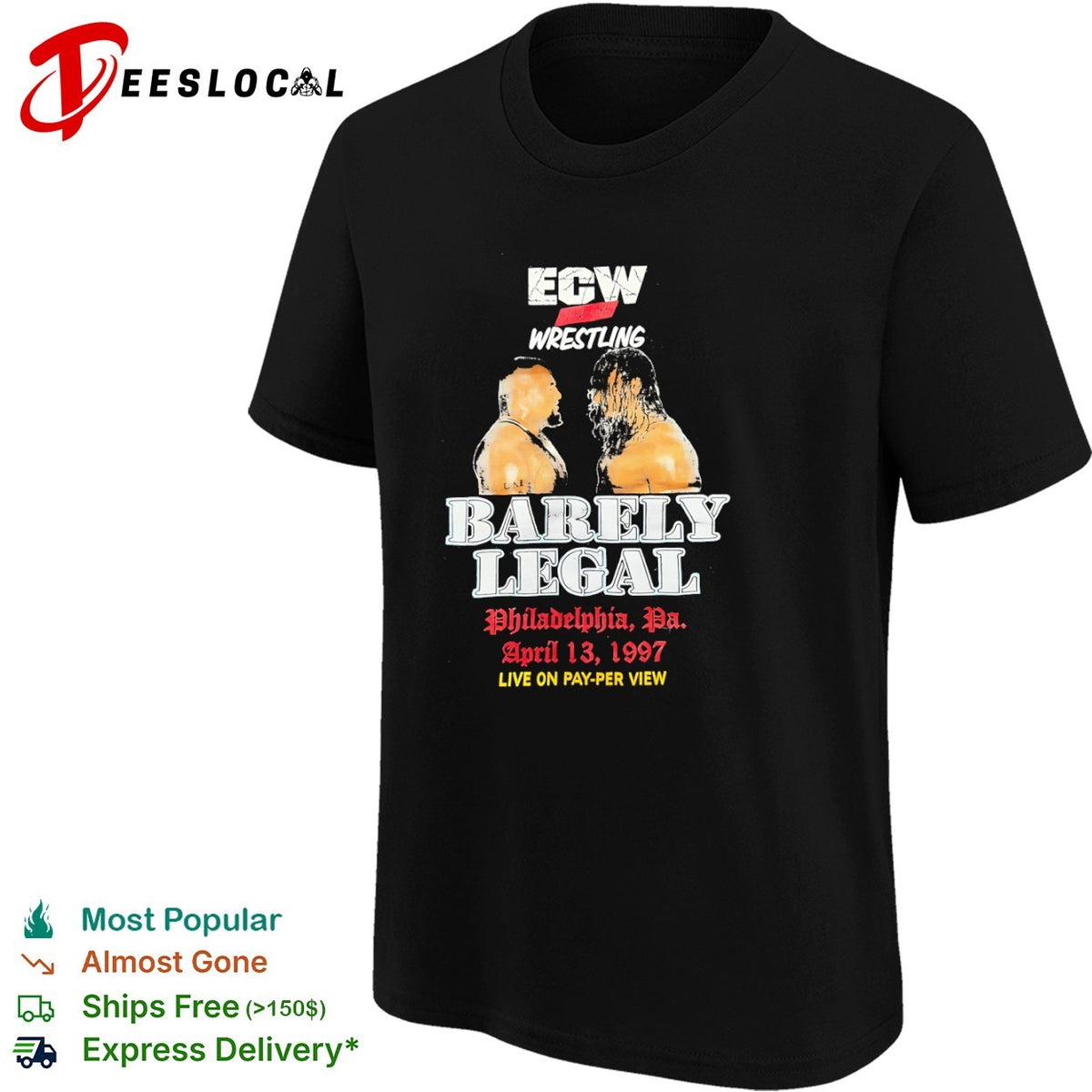 Terry Funk vs Sabu ECW Barely Legal April 13 1997 Philadelphia Pa shirt