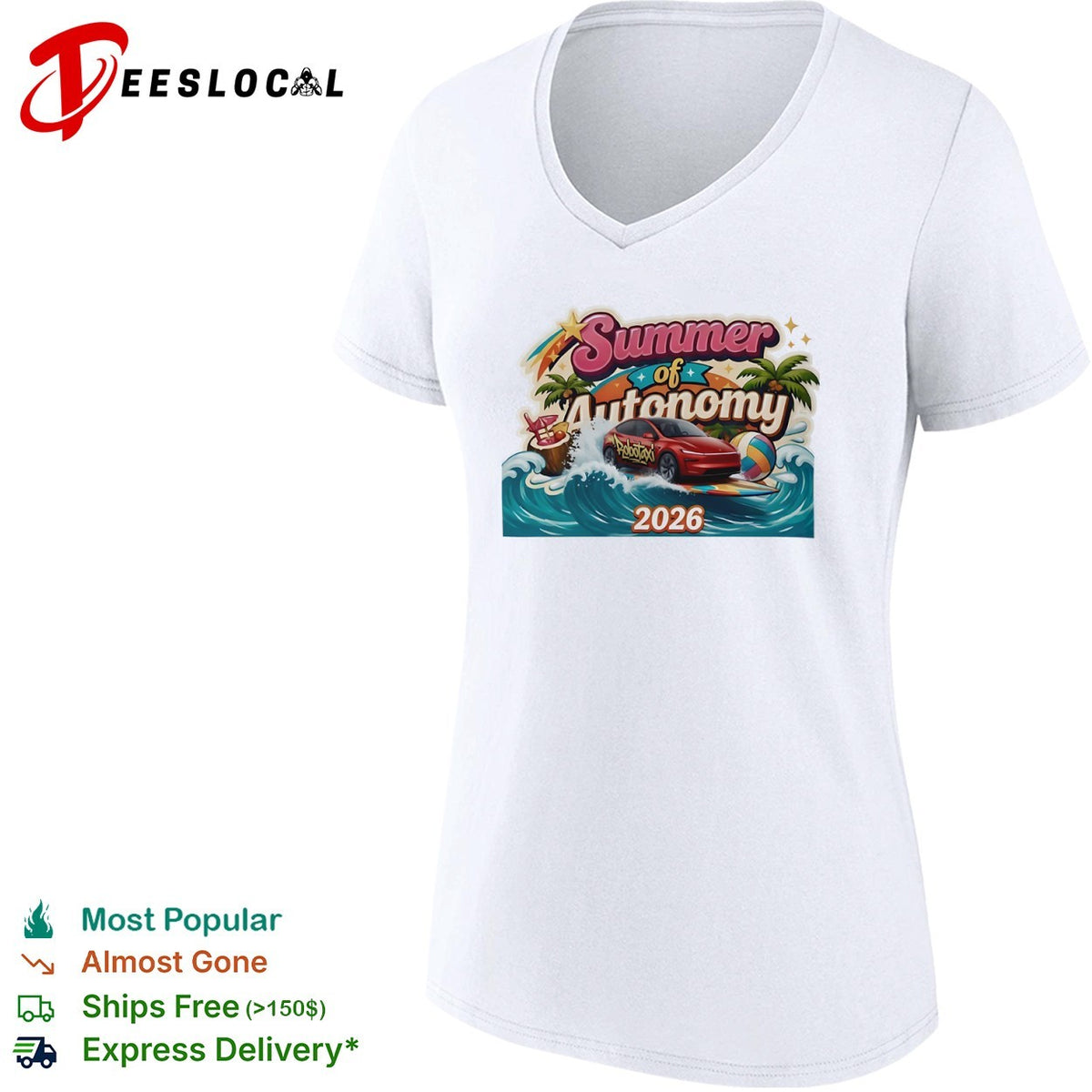 Tesla Robotaxi summer of autonomy surfing car 2026 shirt