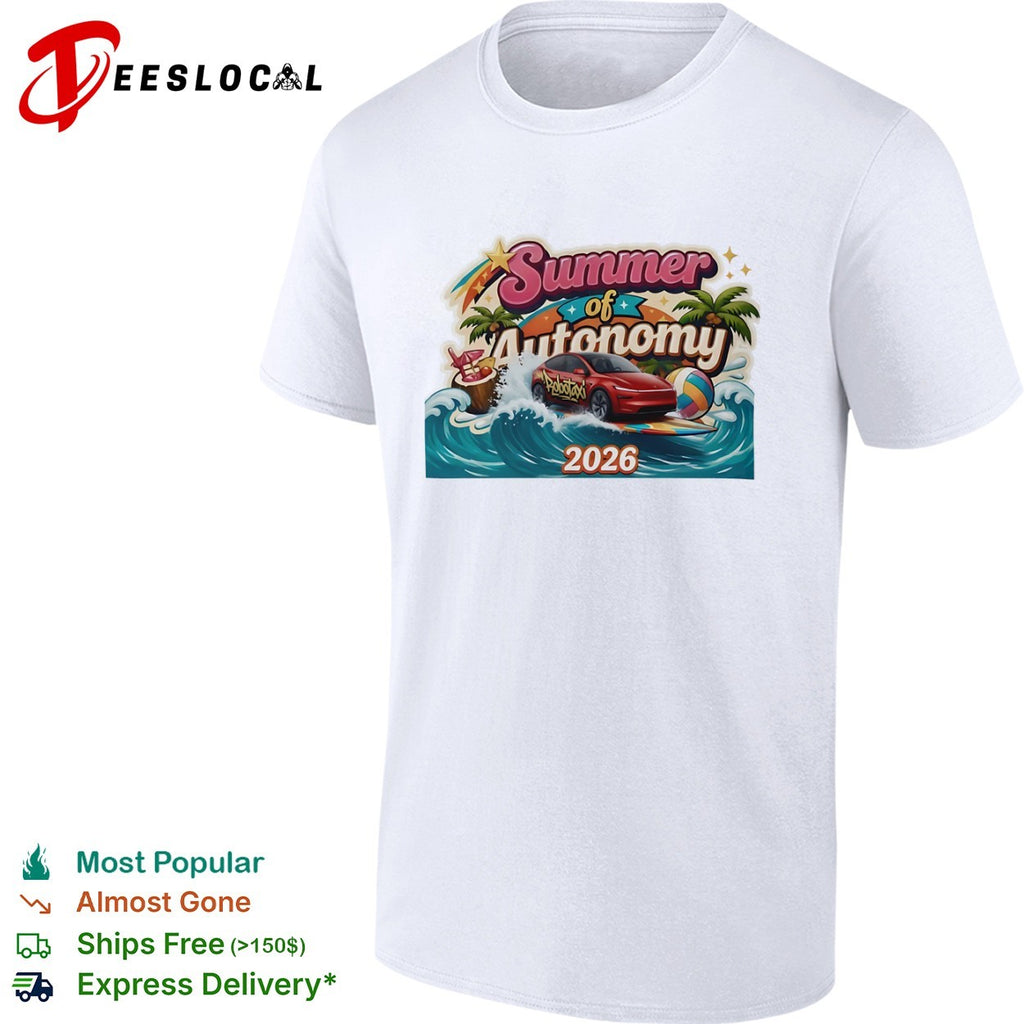 Tesla Robotaxi summer of autonomy surfing car 2026 shirt