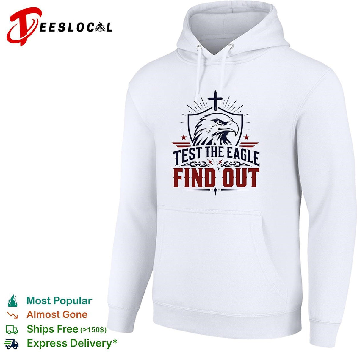 Test the eagle find out patriotic american bald eagle christian faith cross shirt