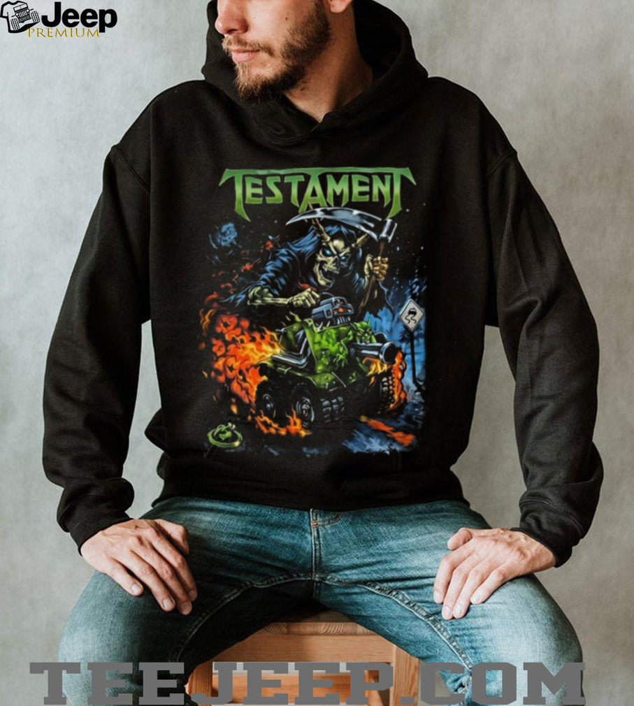 Testament Skeleton Reaper Driving Monster Truck Thrash Metal T Shirt