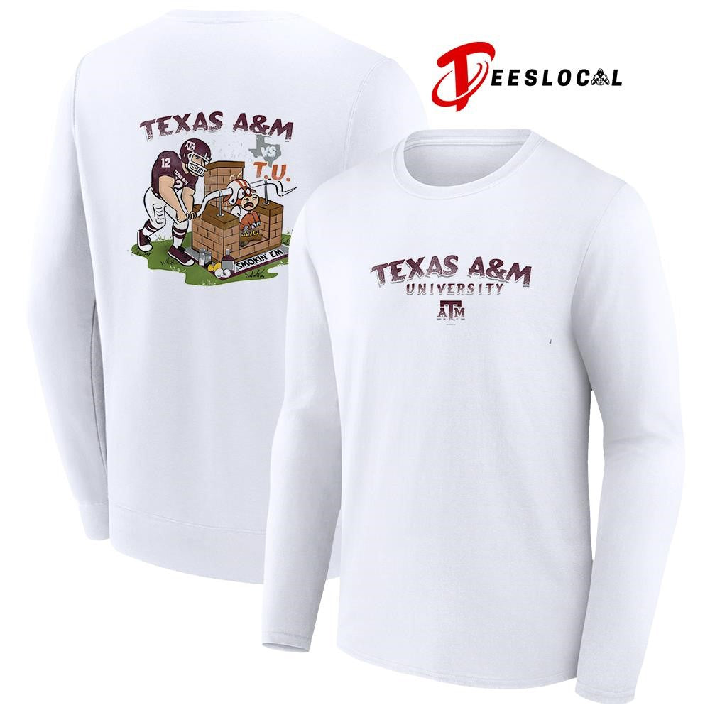 Texas A and M university vs Texas Longhorns smokin’ em mascot shirt