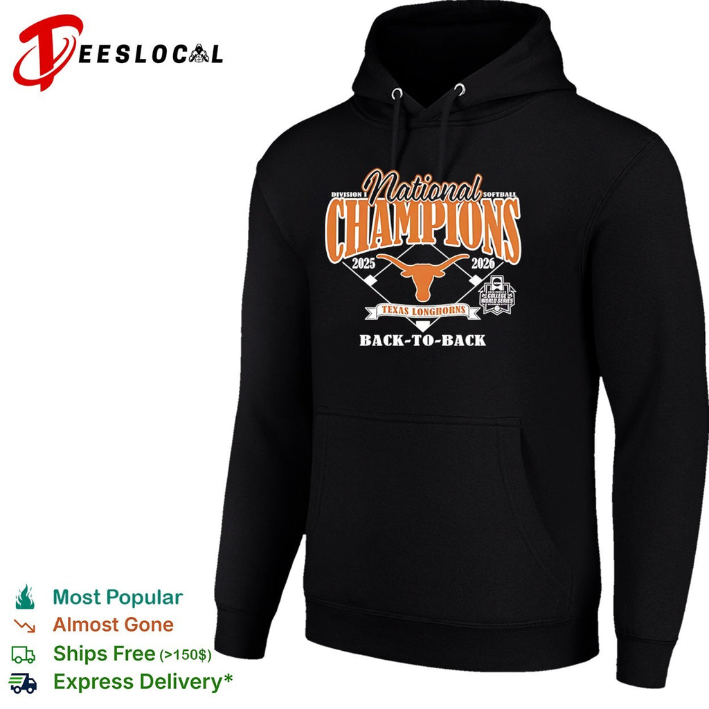 Texas Longhorns 2025 2026 National Champions Division I Softball Back to Back shirt