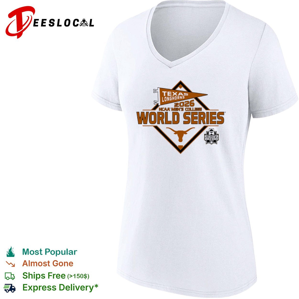 Texas Longhorns 2026 NCAA College World Series Omaha Baseball shirt