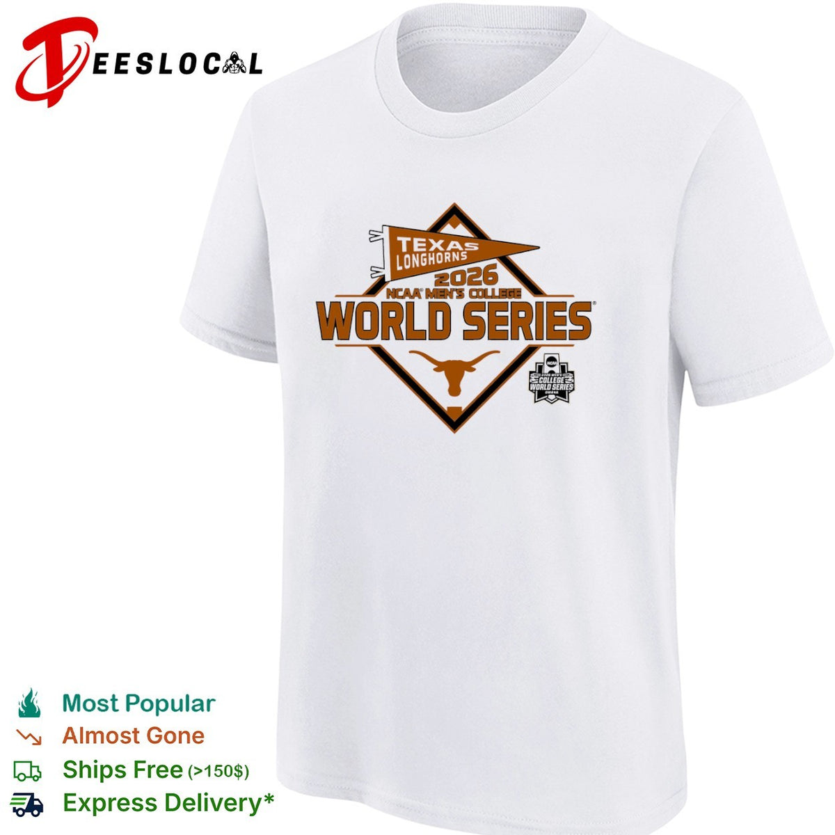 Texas Longhorns 2026 NCAA College World Series Omaha Baseball shirt