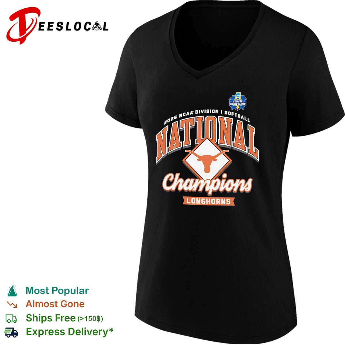 Texas Longhorns 2026 NCAA Division I Softball National Champions Longhorns shirt