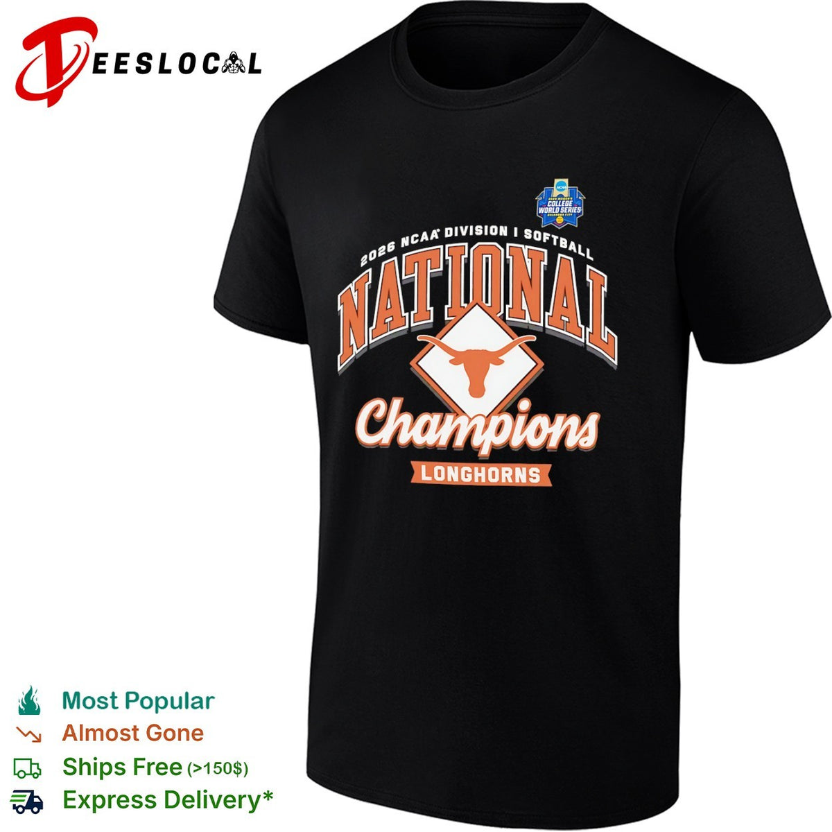 Texas Longhorns 2026 NCAA Division I Softball National Champions Longhorns shirt