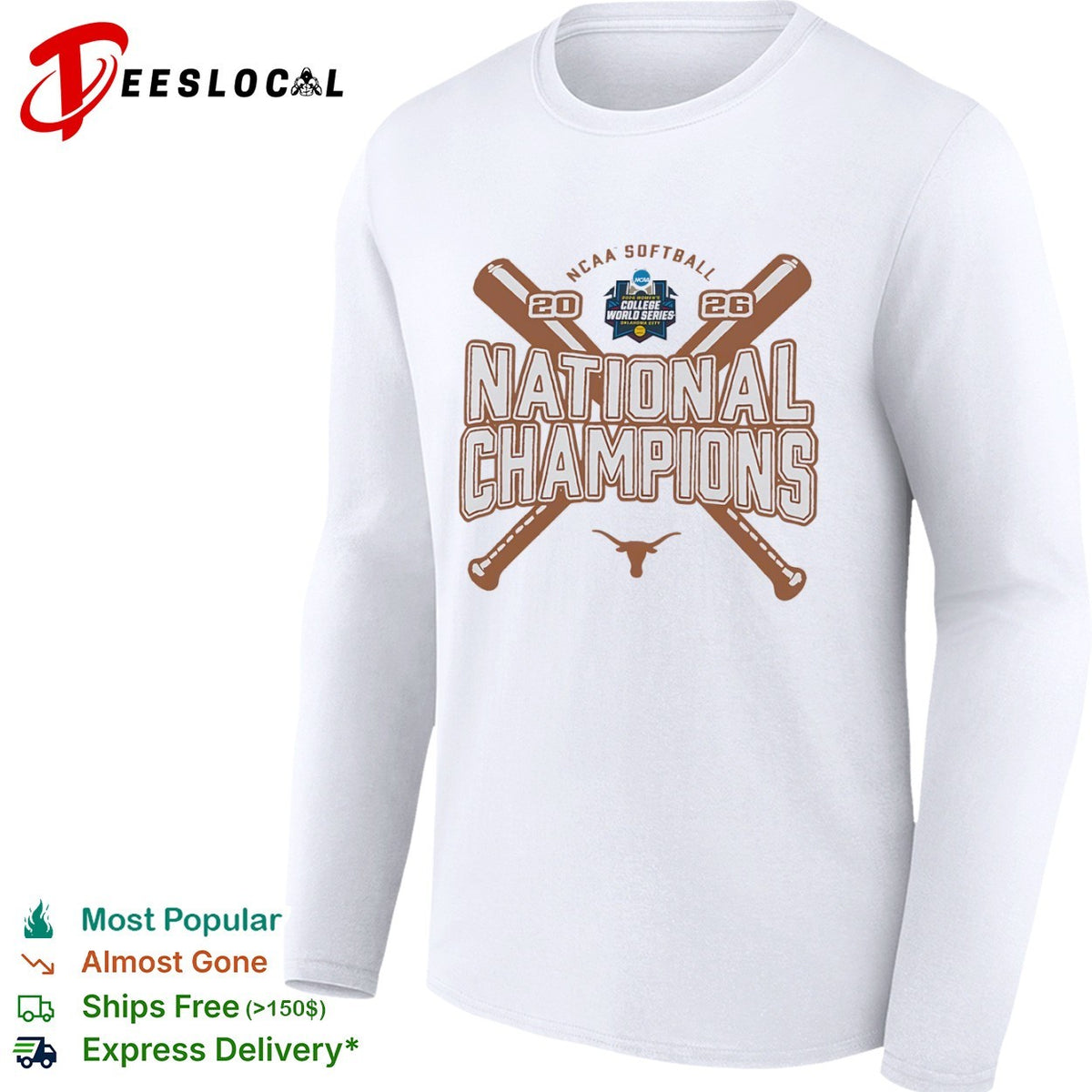 Texas Longhorns 2026 NCAA Softball National Champions 2026 College World Series shirt
