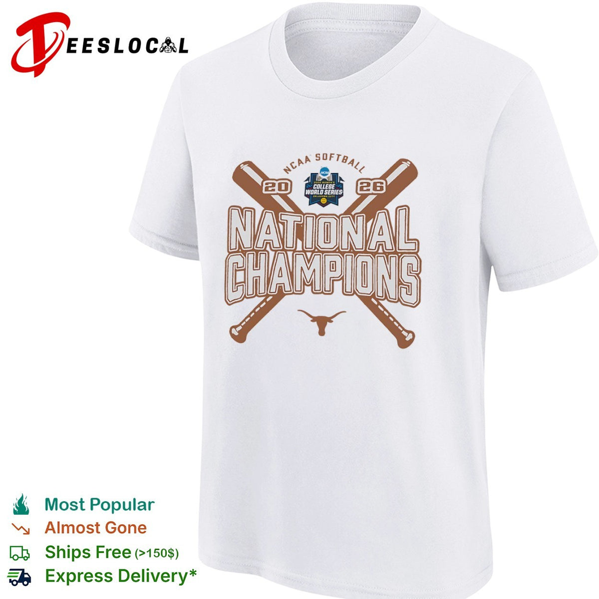 Texas Longhorns 2026 NCAA Softball National Champions 2026 College World Series shirt