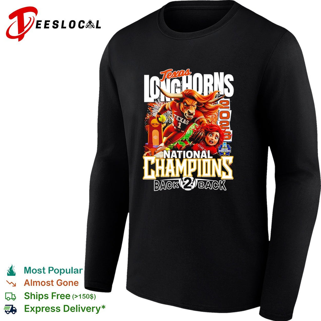 Texas Longhorns 2026 National Champions Back to Back NCAA Softball University shirt