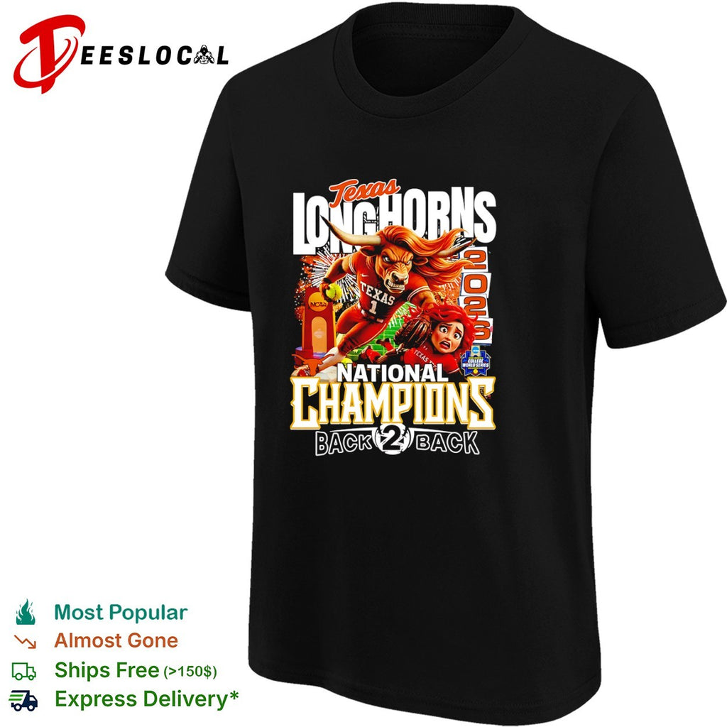 Texas Longhorns 2026 National Champions Back to Back NCAA Softball University shirt