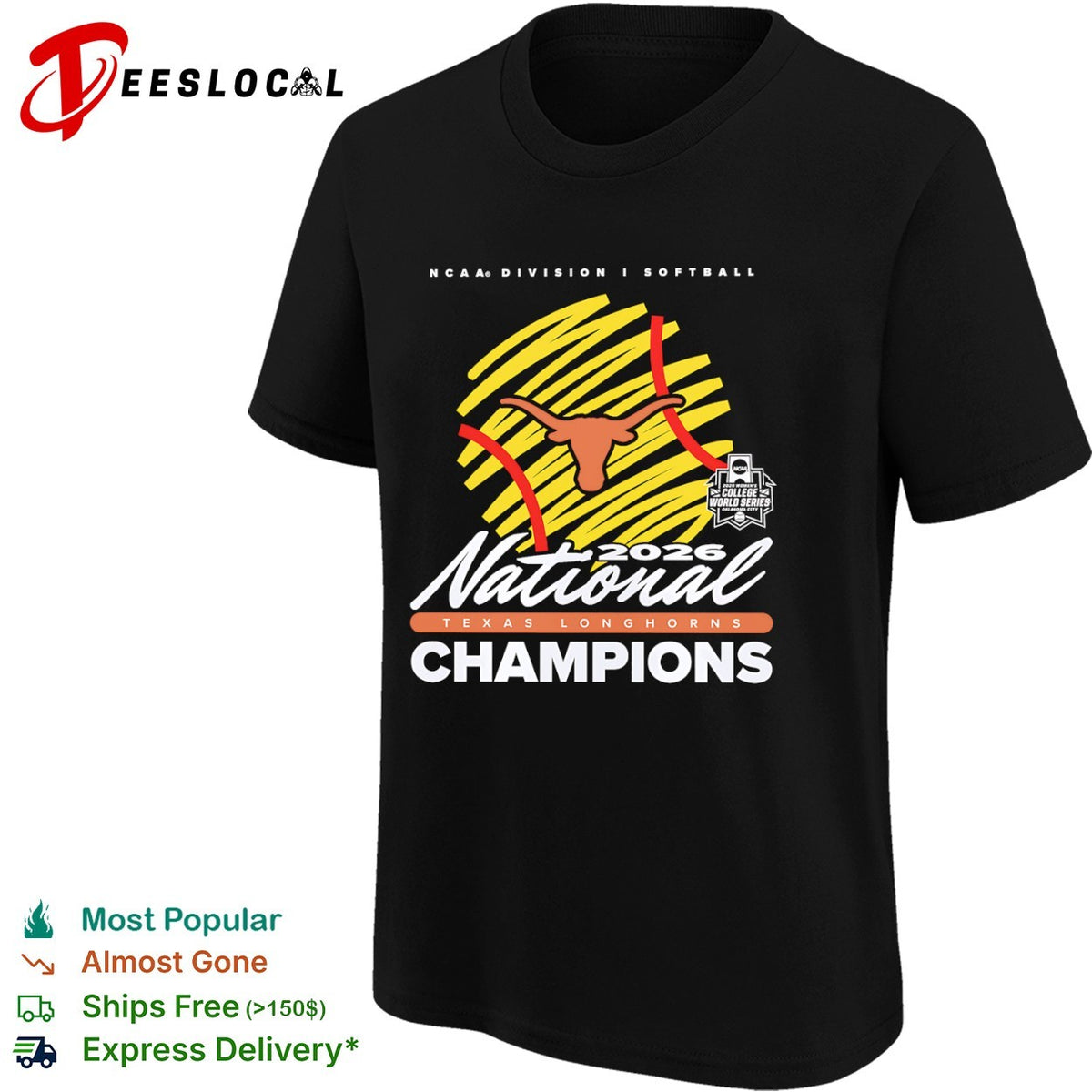 Texas Longhorns 2026 National Champions NCAA Division I Softball Women’s Series shirt