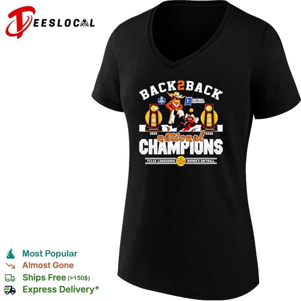 Texas Longhorns Back 2 Back 2025 2026 National Champions Softball Team shirt