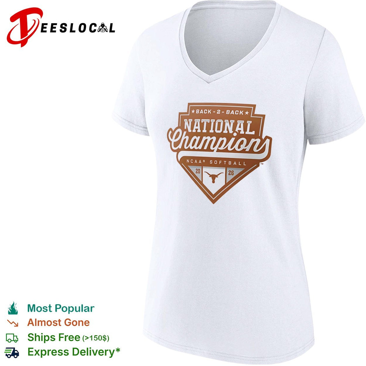 Texas Longhorns Back 2 Back National Champions NCAA Softball 2026 shirt