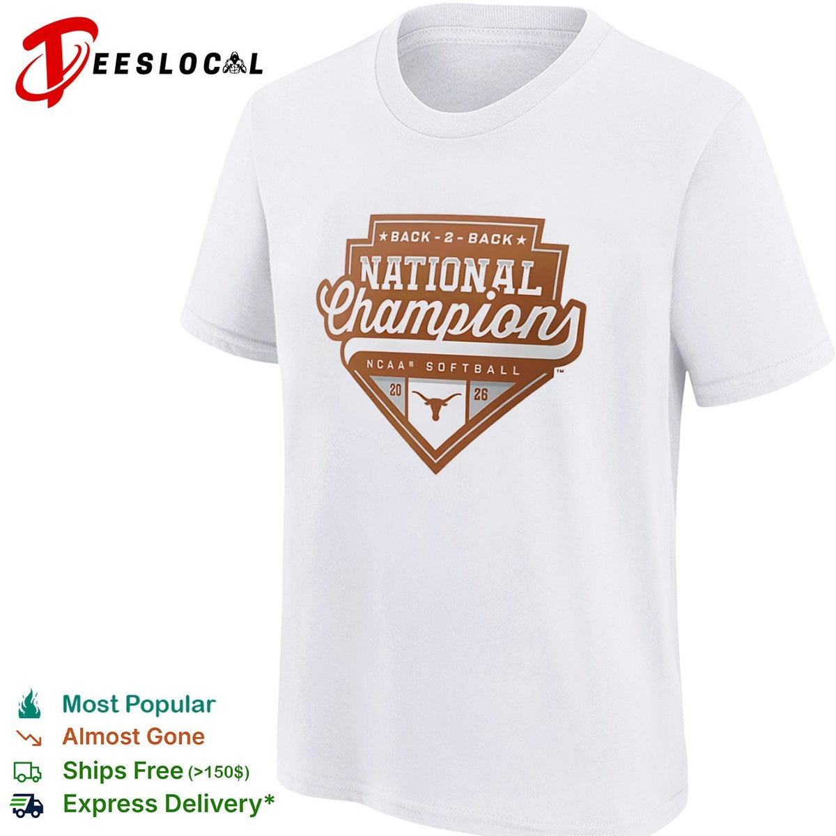 Texas Longhorns Back 2 Back National Champions NCAA Softball 2026 shirt