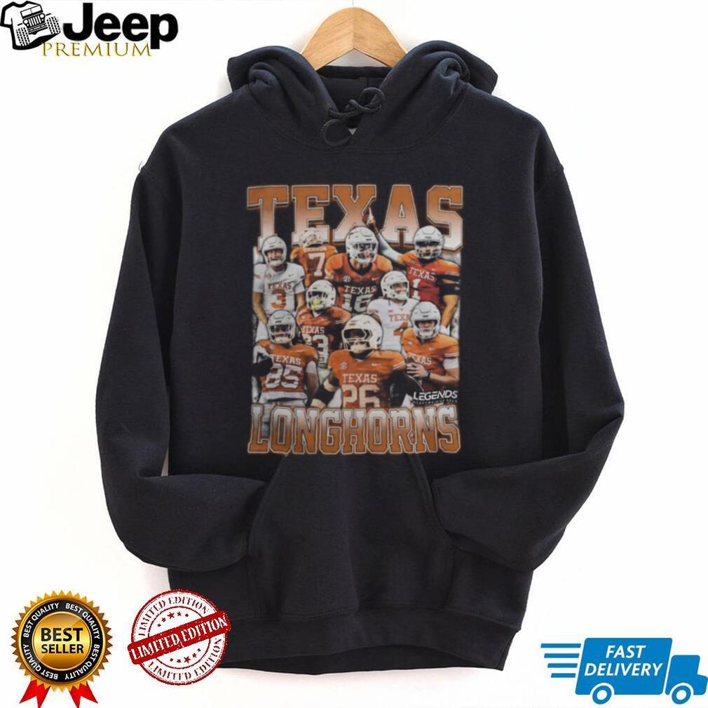 Texas Longhorns Football Legends Collage Vintage Graphic T Shirt