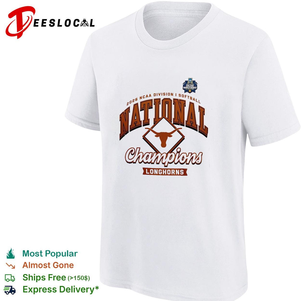 Texas Longhorns NCAA DI national softball champions badge shirt