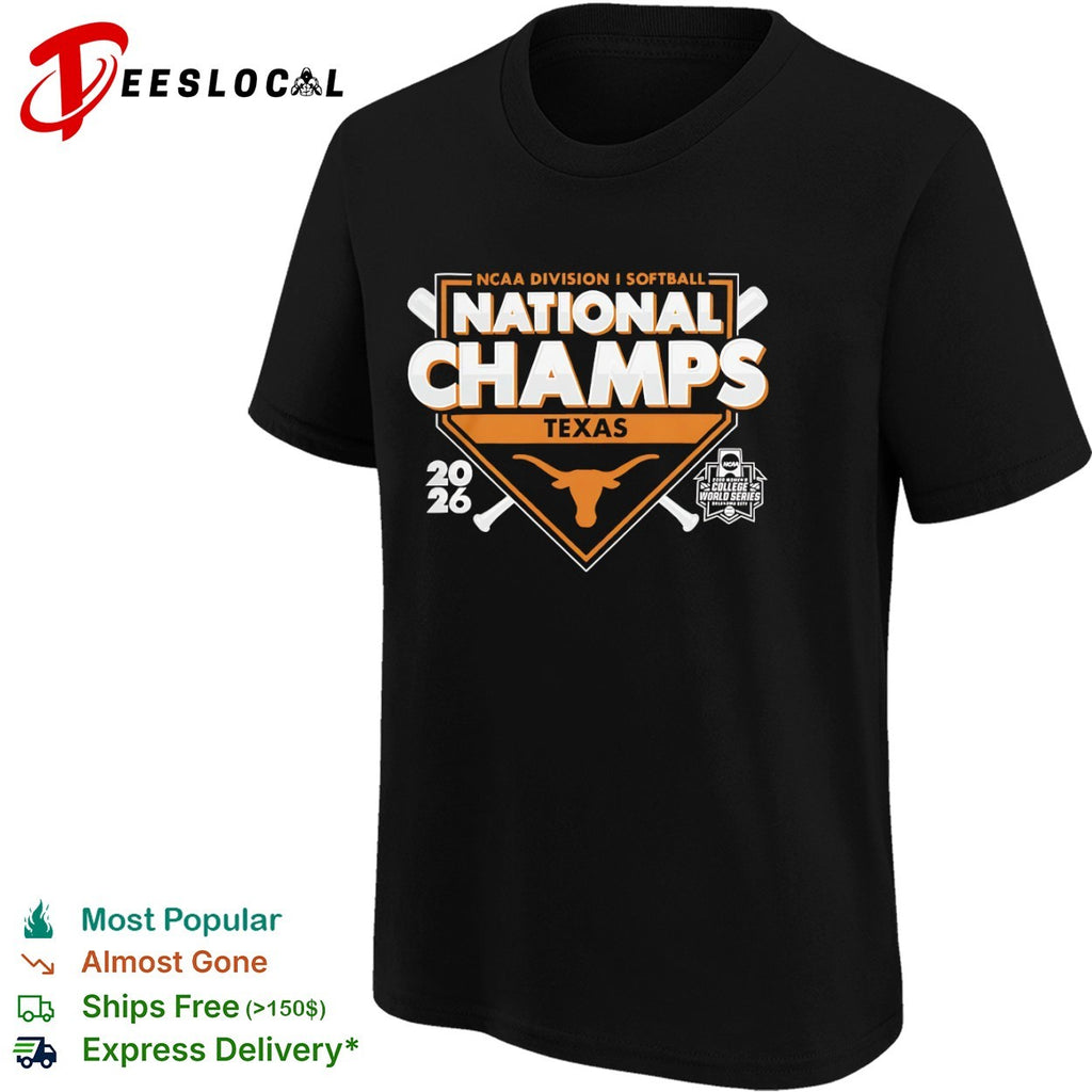 Texas Longhorns NCAA Division I Softball National Champs 2026 Women College World Series shirt