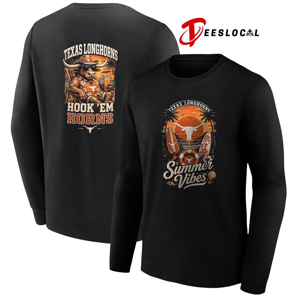 Texas Longhorns NCAA Summer Vibes hook ’em horns mascot shirt