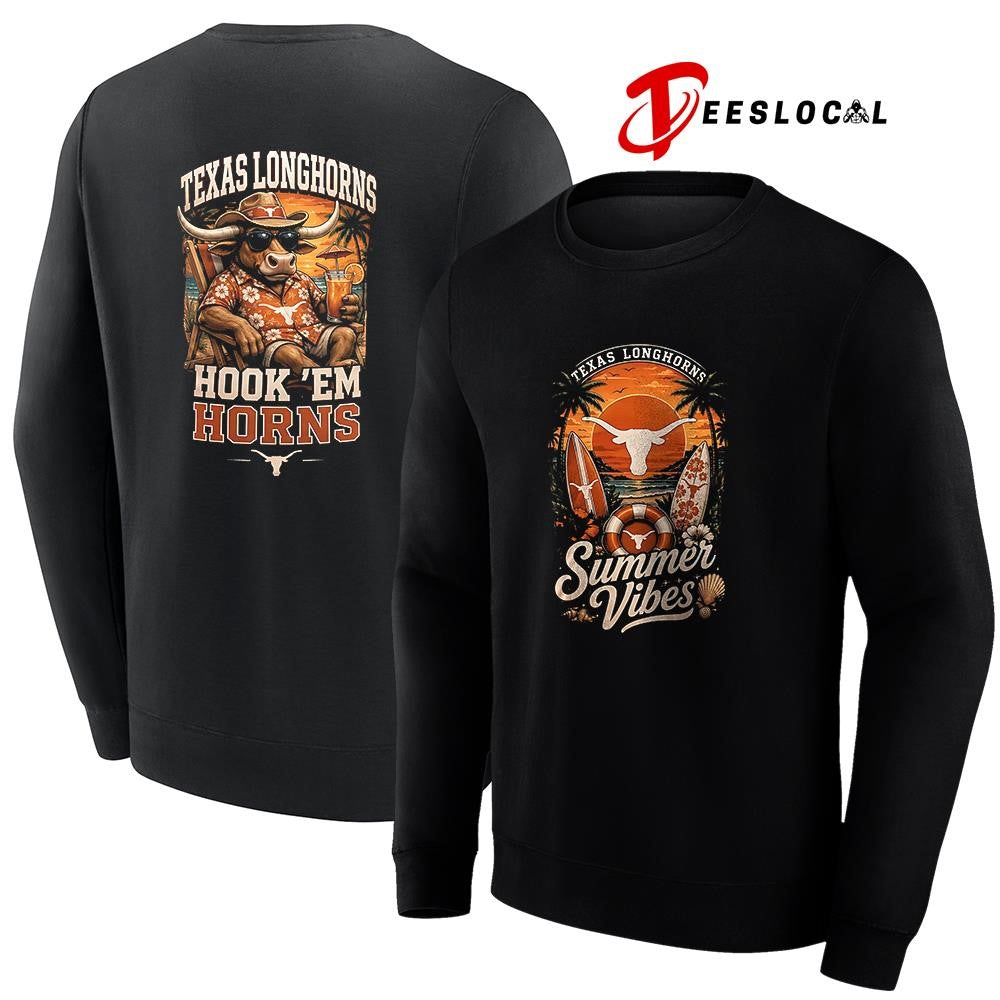 Texas Longhorns NCAA Summer Vibes hook ’em horns mascot shirt