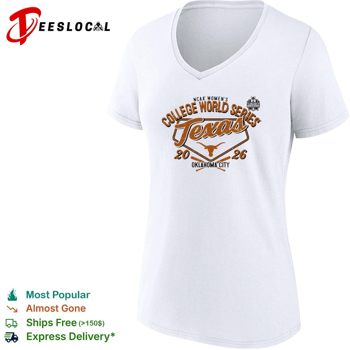 Texas Longhorns NCAA Womens College World Series 2026 Oklahoma City logo shirt