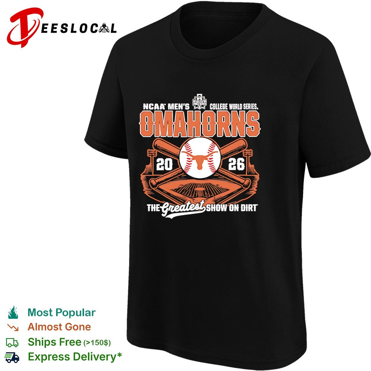 Texas Longhorns Omahorns NCAA Men’s College World Series 2026 the greatest show on dirt shirt