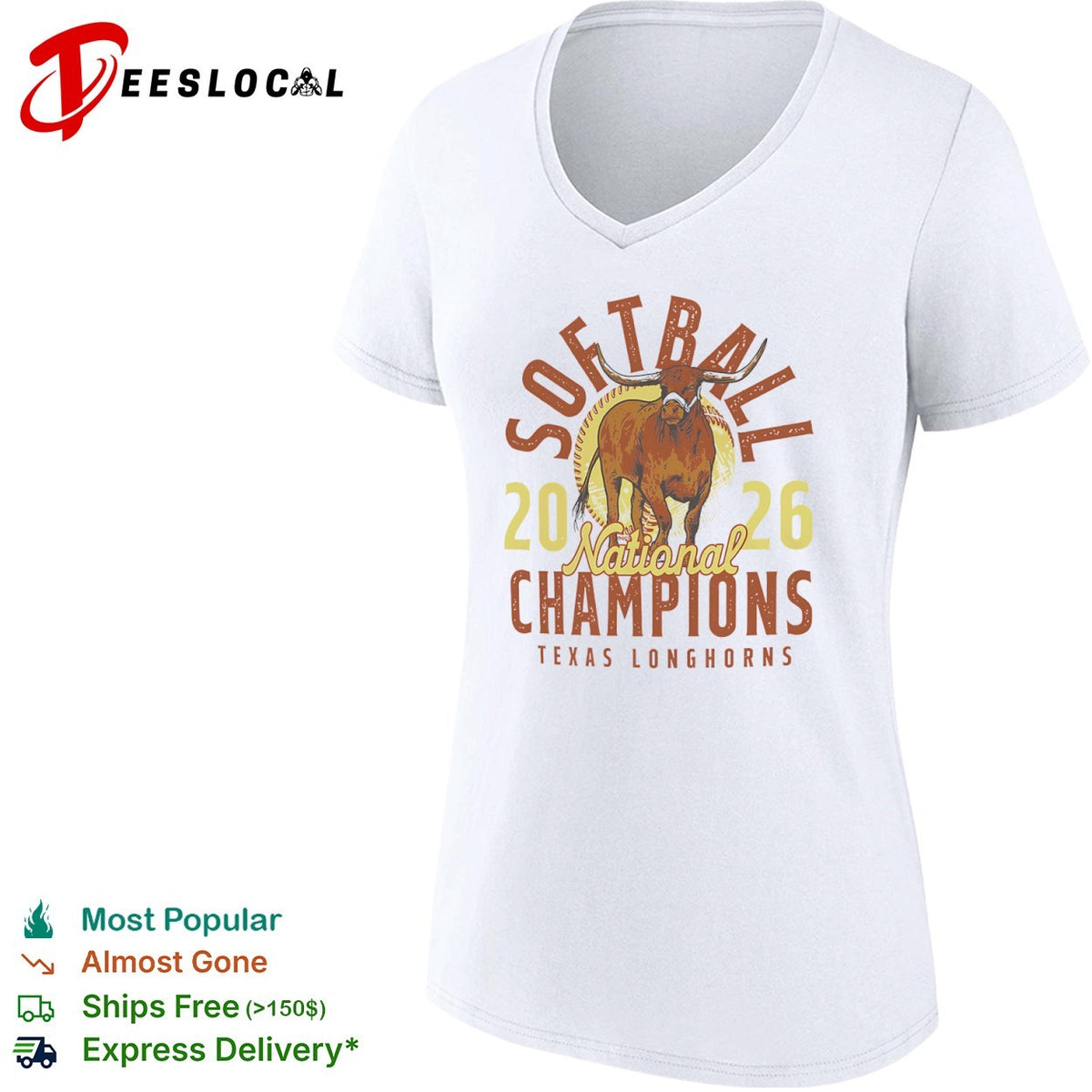 Texas Longhorns Softball 2026 National Champions Texas Longhorns team logo shirt