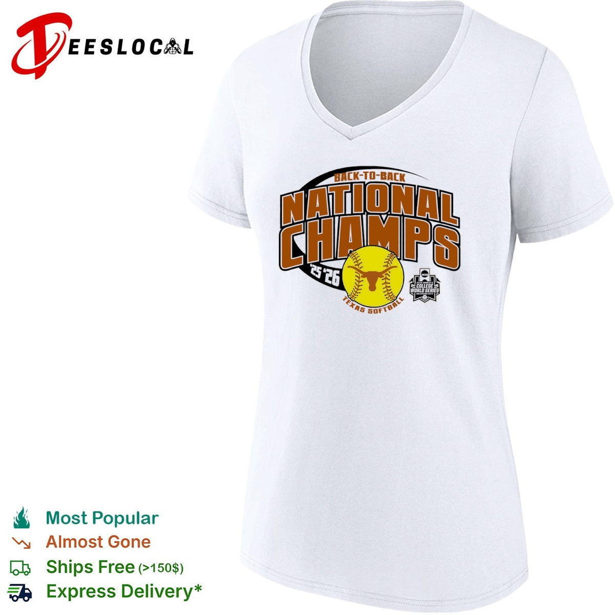 Texas Longhorns Softball Back to Back National Champs 2026 NCAA World Series shirt