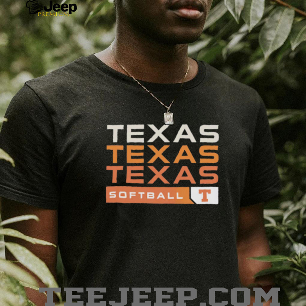 Texas Longhorns Softball Retro Stacked Text Logo T Shirt