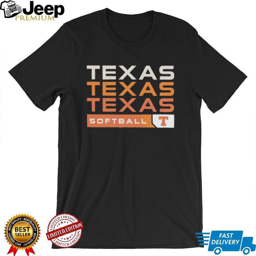 Texas Longhorns Softball Retro Stacked Text Logo T Shirt