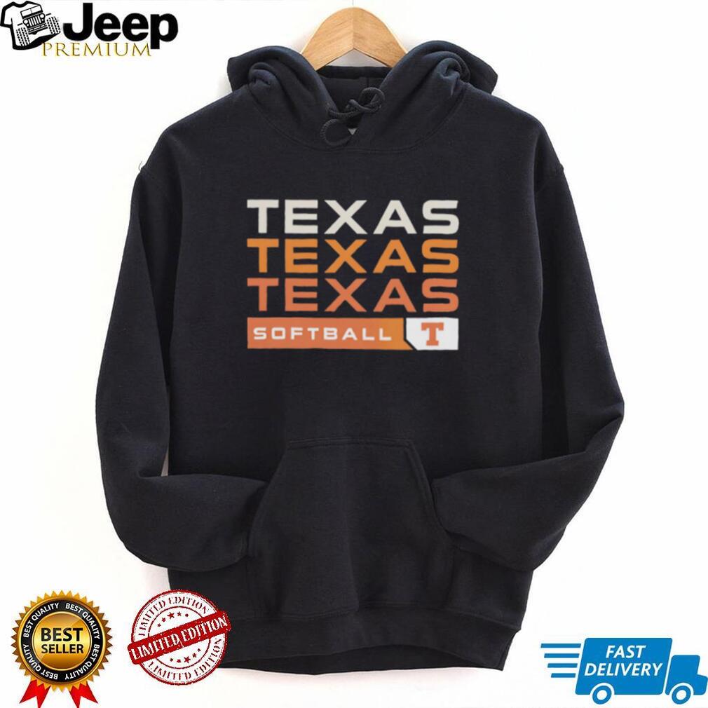 Texas Longhorns Softball Retro Stacked Text Logo T Shirt