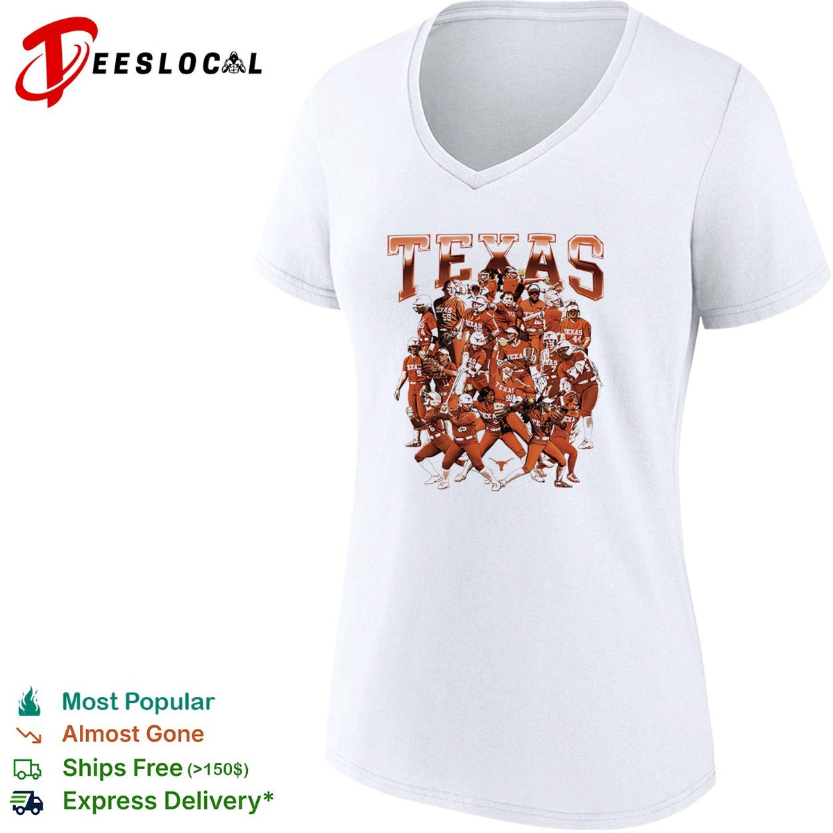Texas Longhorns Softball Team NCAA Players Collage shirt