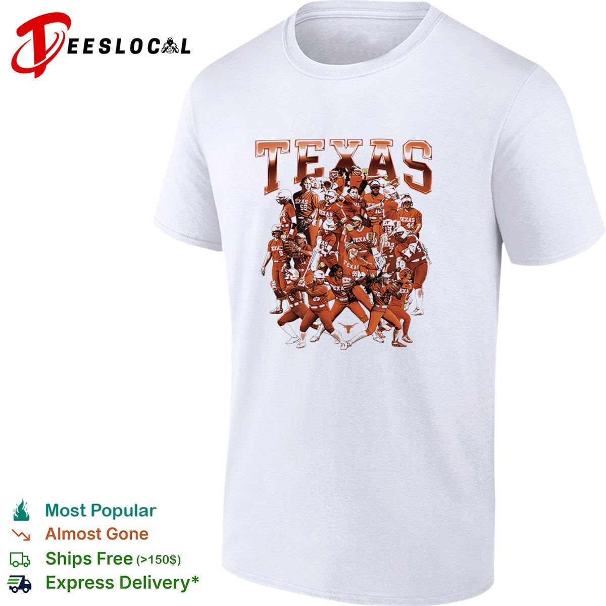 Texas Longhorns Softball Team NCAA Players Collage shirt