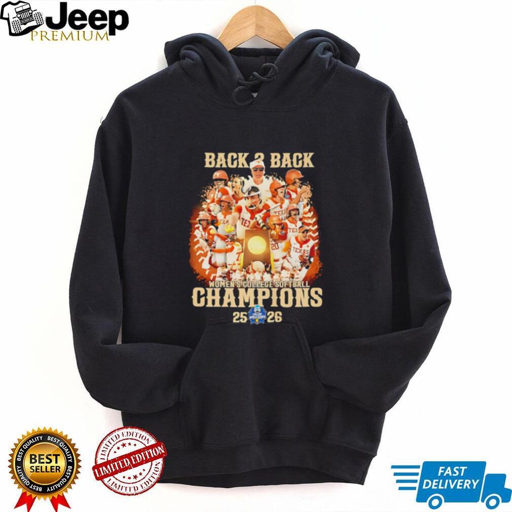 Texas Longhorns back 2 back Women’s College Softball Champions 2025 2026 shirt