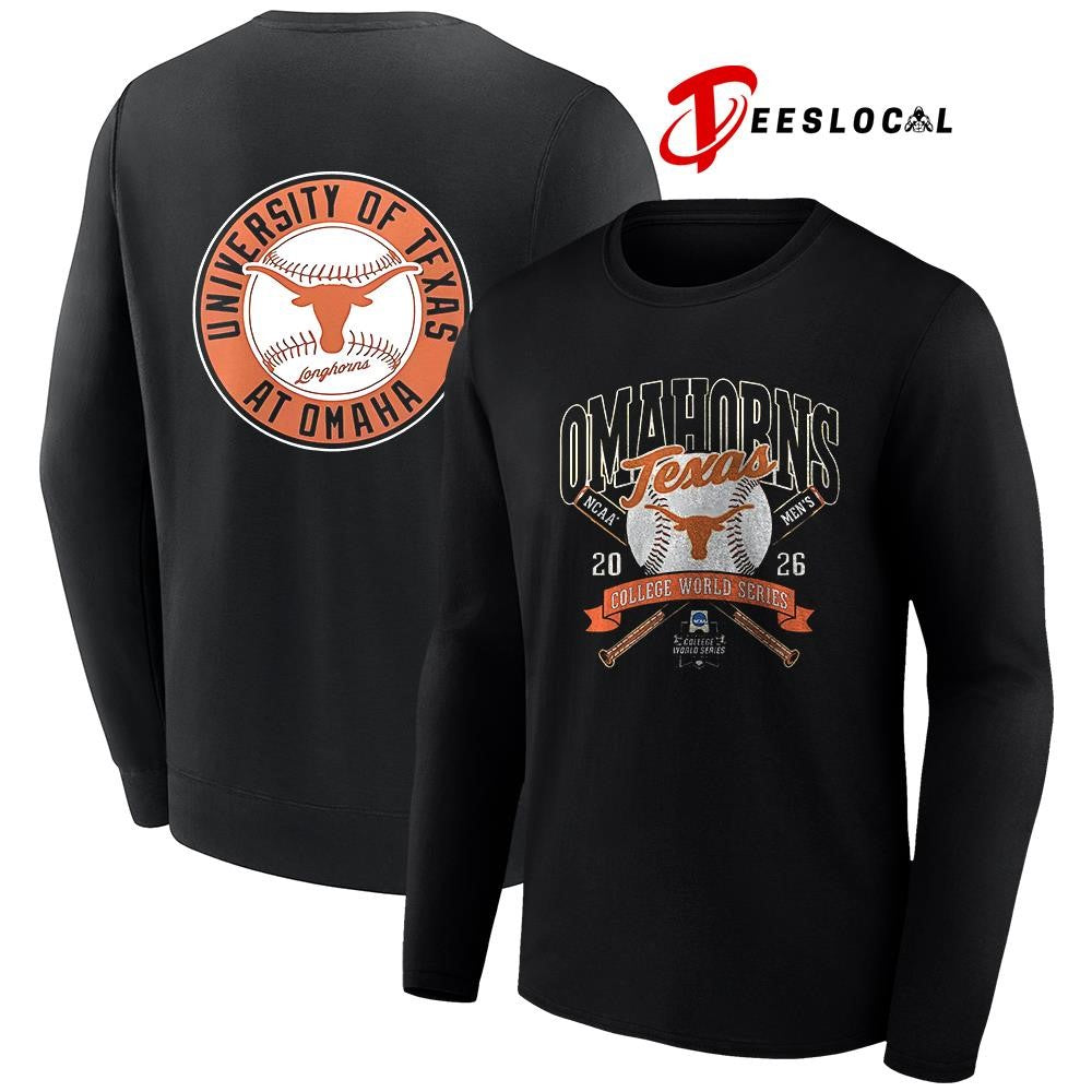 Texas Longhorns x Omaha bound college world series logo shirt