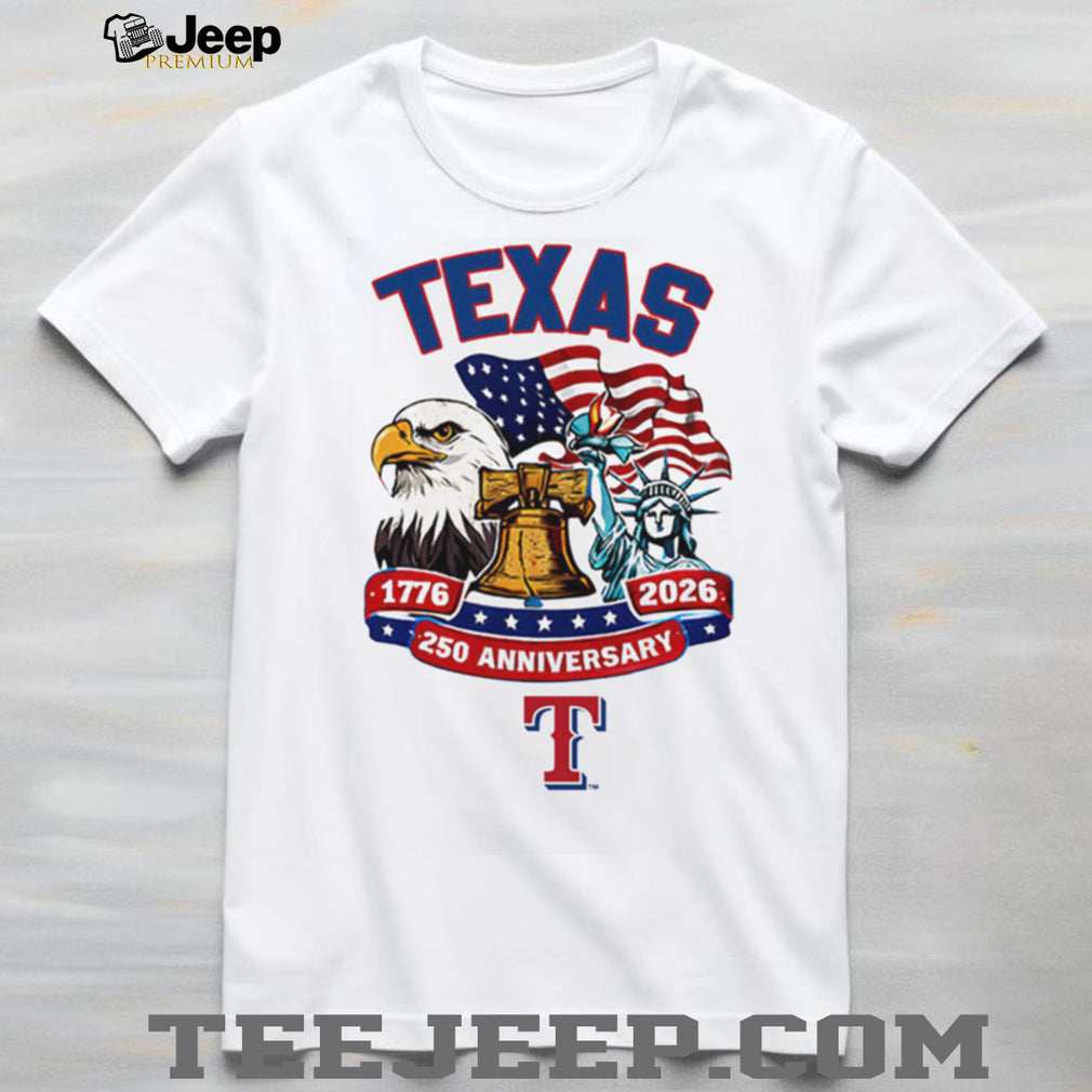 Texas Rangers 250th Anniversary 1776 2026 Custom Baseball Jersey T Shirt USA Semiquincentennial Patriotic Edition
